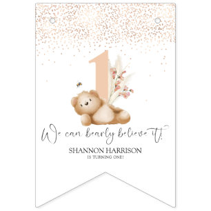 Bär & Die Biene Erster Geburtstag Wimpelkette