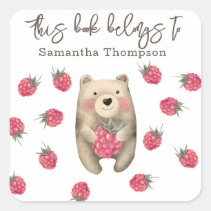 Bär - dieses Buch gehört Quadratischer Aufkleber