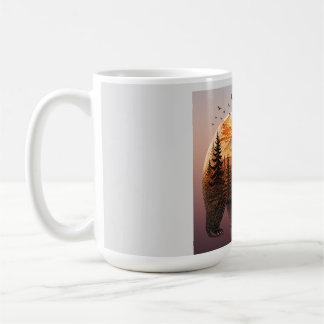 Bär Doppelbelichtung Wald Kaffeetasse