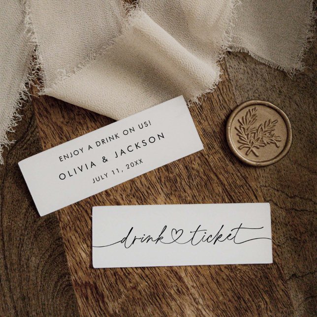 Bar Drink Ticket Wedding Getränke Token Card O100 (Von Creator hochgeladen)