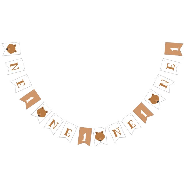 Bär ein erster Geburtstag Wimpelkette (Alle)