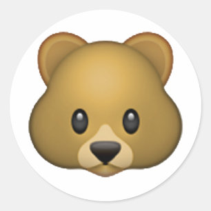 Bär - Emoji Runder Aufkleber