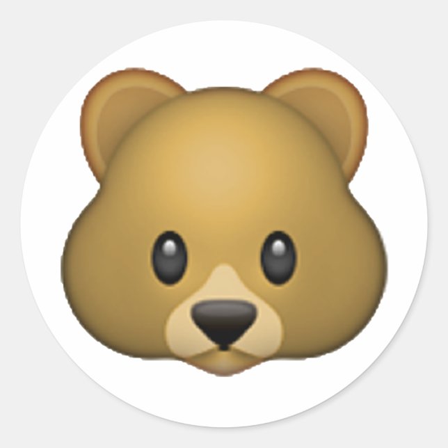 Bär - Emoji Runder Aufkleber (Vorderseite)