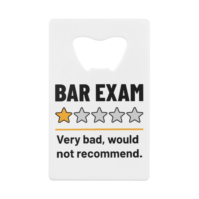 Bar Exam Funny 1 Stern sehr schlecht würde nicht e Geldbeutel Flaschenöffner (Vorderseite)