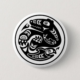 Bär & Fisch Native American Design Button