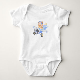 Bär fliegt Flugzeug Baby Strampler