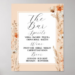 Bar Floral Wedding Boho Florals Bohemisch Poster