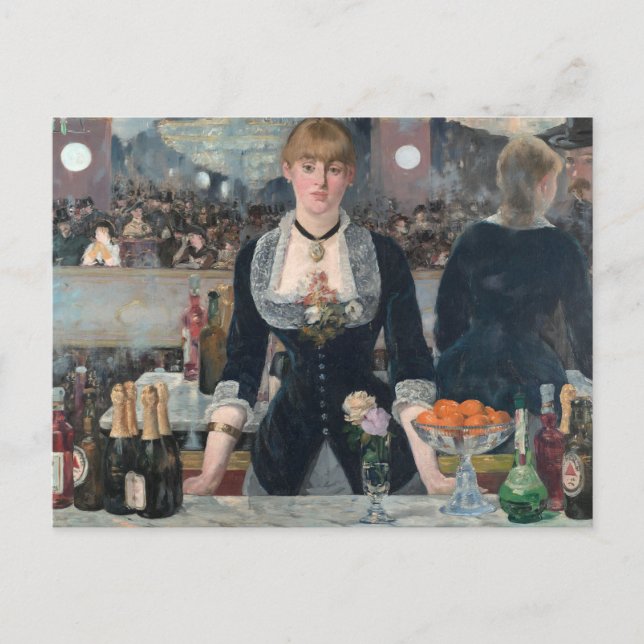 Bar Folies-Bergere Manet Impressionist Malerei Postkarte (Vorderseite)