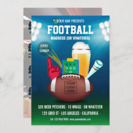 Bar Football Event Promo Menü Hinzufügen Foto und  Einladung