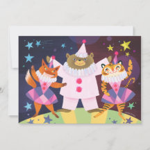 Bär, Fox und Tiger Pierrot Clown DIY Blank