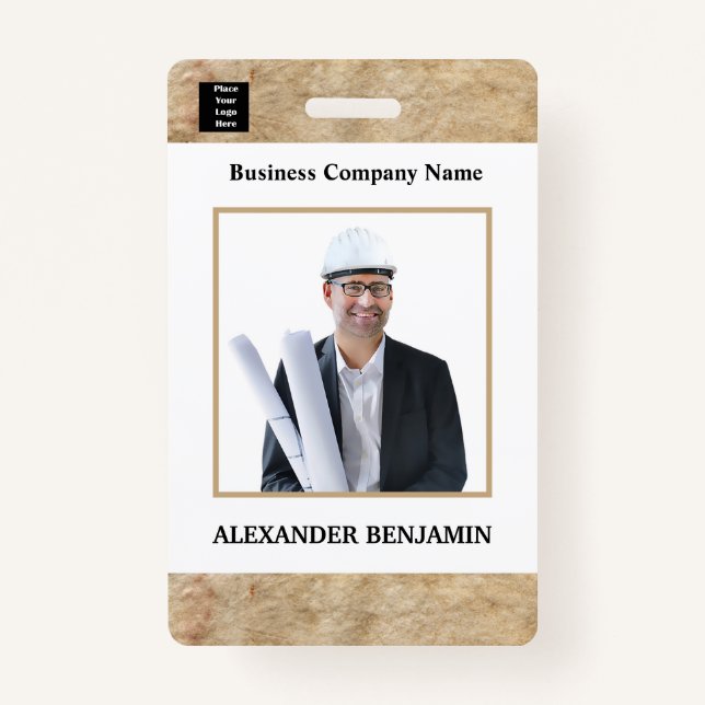 Bar für das Foto-ID-Logo des Mitarbeiters Benutzer Ausweis (Vorderseite)