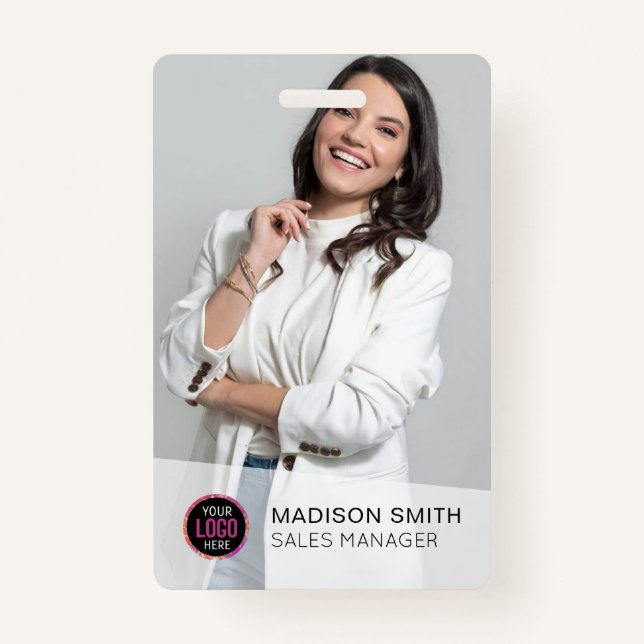 Bar für das Logo des Unternehmens Mitarbeiter-Foto Ausweis (Vorderseite)