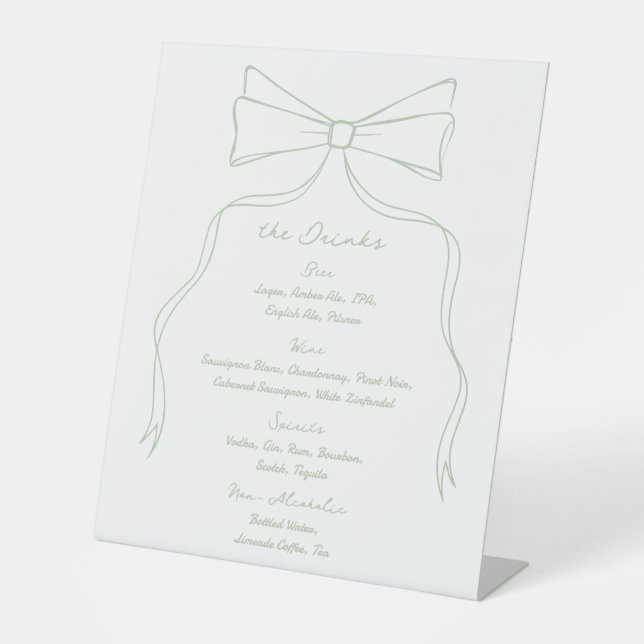 Bar für die handgezeichnete Groß- und Grüne Hochze Sockelschild (Vorderseite)