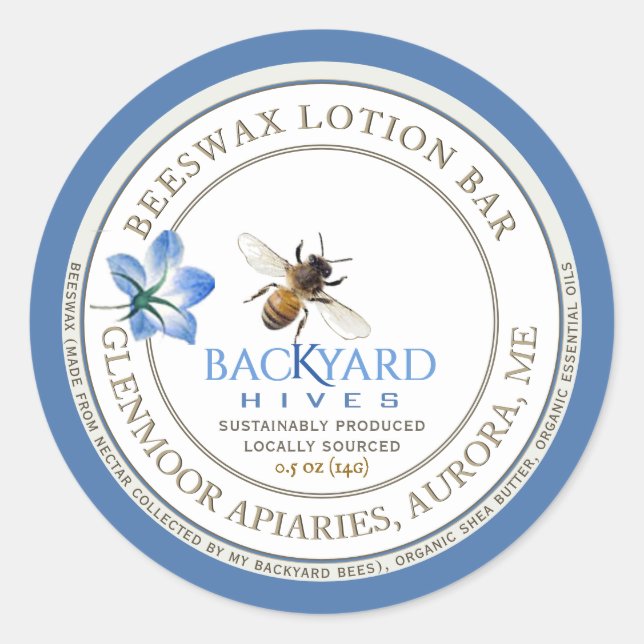Bar für Nachhaltige Lotion im Hinterhof Runder Aufkleber (Vorderseite)
