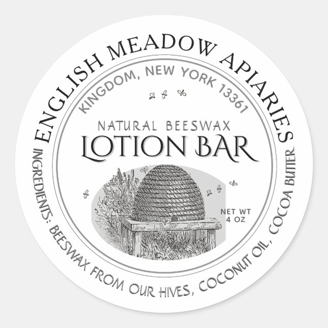 Bar für natürliche Bienenwachs Runder Aufkleber (Vorderseite)