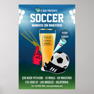 Bar-Fußball-Event-Logo hinzufügen Poster
