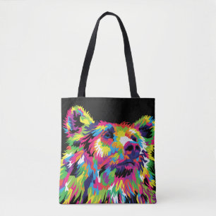 Bär Geist Tier Pop Art Tote Bag