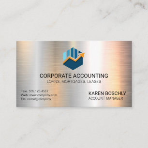 Bar Graph Accounting   Geldsymbol   Metallic Visitenkarte