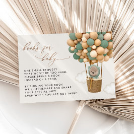 Bär, Grüne Balloons, Babydusche Bücher für Baby Begleitkarte