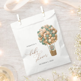 Bär, Grüne Balloons, Heißluftballon, Babydusche Geschenktütchen