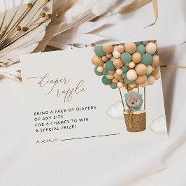 Bär, Grüne Balloons, Windschutzscheibe für Babydus Begleitkarte