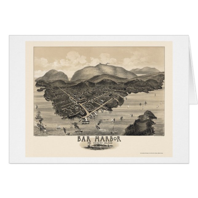 Bar-Hafen, ICH panoramische Karte - 1886 (Vorderseite (Horizontal))