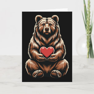 Bär hält Herz Valentinstag Süße Valentinstag Karte