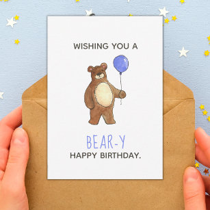 Bär Happy Birthday Flat Card