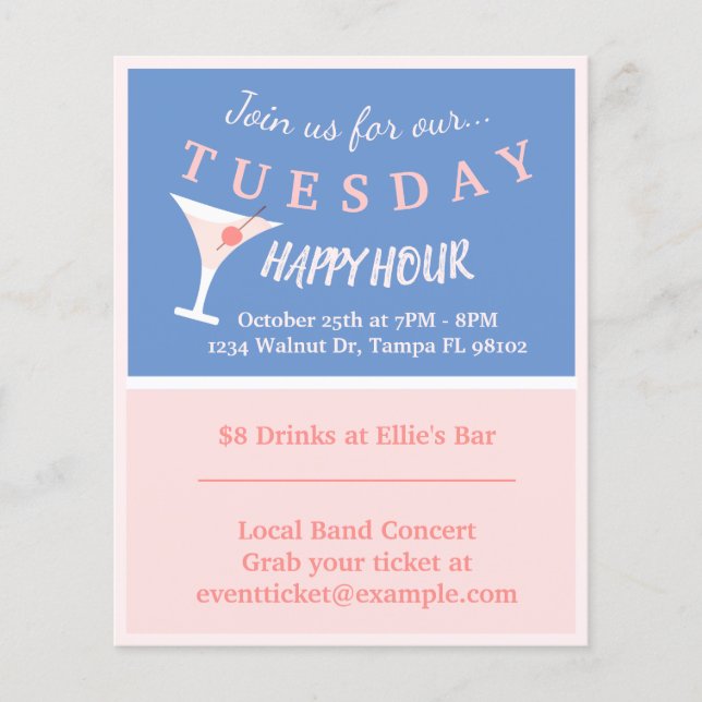 Bar Happy Hour Flyer (Vorderseite)