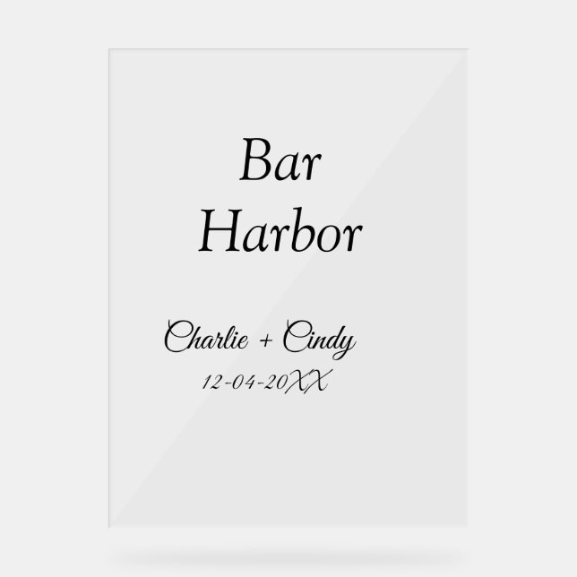 Bar Harbor Junggeselinnen-Abschied Hochzeit von Br Acrylschild (Vorderseite)