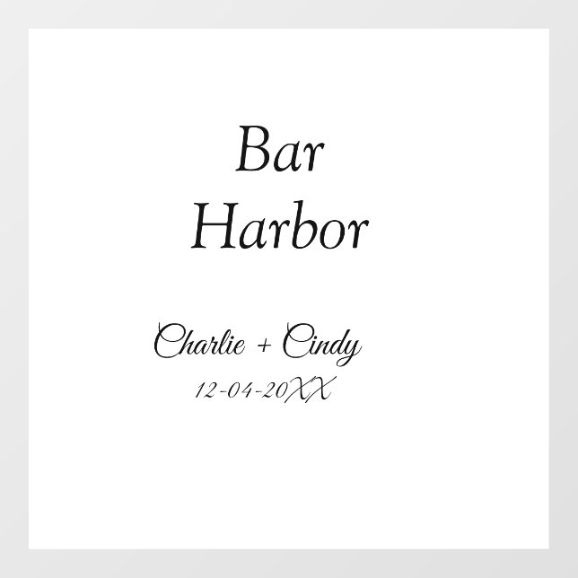 Bar Harbor Junggeselinnen-Abschied Hochzeit von Br Fensteraufkleber (Blatt)