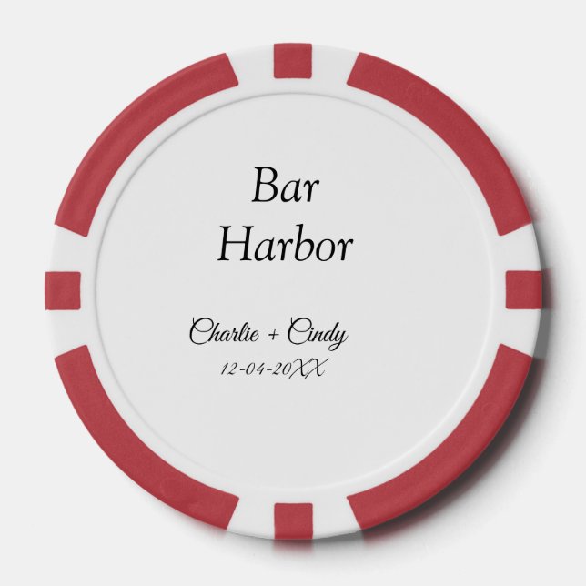 Bar Harbor Junggeselinnen-Abschied Hochzeit von Br Pokerchips (Vorderseite)