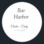 Bar Harbor Junggeselinnen-Abschied Hochzeit von Br Runder Aufkleber<br><div class="desc">Entwurf</div>