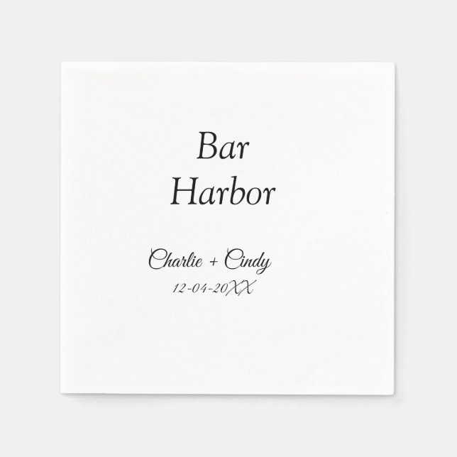 Bar Harbor Junggeselinnen-Abschied Hochzeit von Br Serviette (Vorderseite)