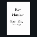 Bar Harbor Junggeselinnen-Abschied Hochzeit von Br Tischnummer<br><div class="desc">Entwurf</div>