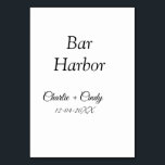 Bar Harbor Junggeselinnen-Abschied Hochzeit von Br Tischnummer<br><div class="desc">Entwurf</div>