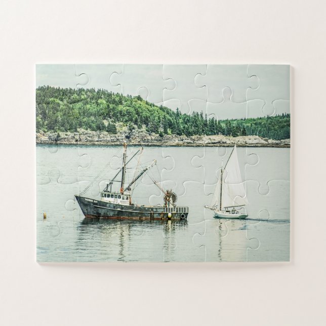 Bar Harbor Maine Boats Oversifiziert Puzzle (Horizontal)