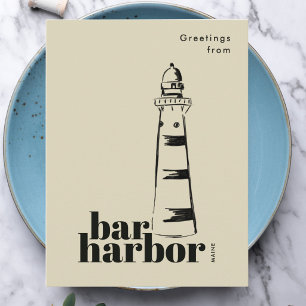 Bar Harbor Maine gekritzelter Leuchtturm  Postkarte