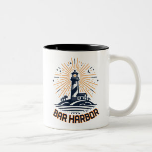 Bar Harbor Maine Leuchtturm Sonnenaufgang Zweifarbige Tasse