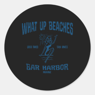 Bar Harbor Maine Mich Lustig Vintage Strände T-Shi Runder Aufkleber