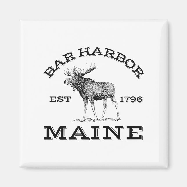 Bar Harbor Maine Moose Hiking Outdoors Acadia Nati Magnet (Vorne)