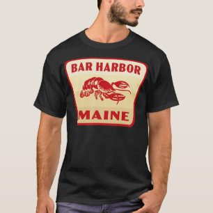 Bar Harbor Maine Retro-Abzeichen Beige T-Shirt