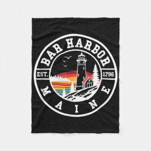 Bar Harbor - Maine - Retro-Design - Klick Fleecedecke