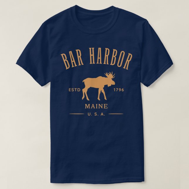 Bar Harbor Maine USA mit Elche Design Souvenir T-Shirt (Design vorne)