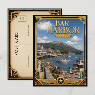 Bar Harbor Maine Vintage Art Deco Golden Age Postkarte