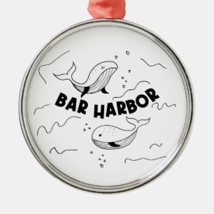 Bar Harbor Maine Wale Ornament Aus Metall