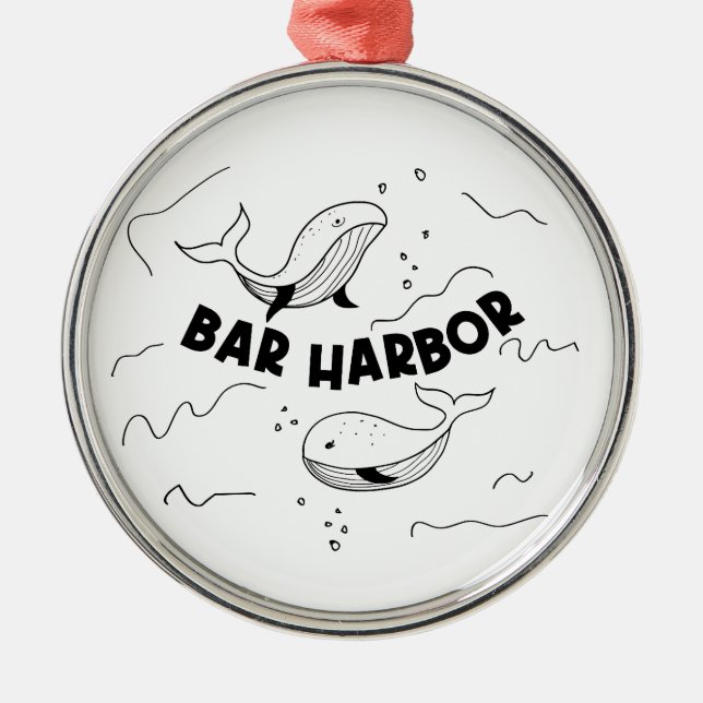 Bar Harbor Maine Whales Ornament Aus Metall (Vorne)
