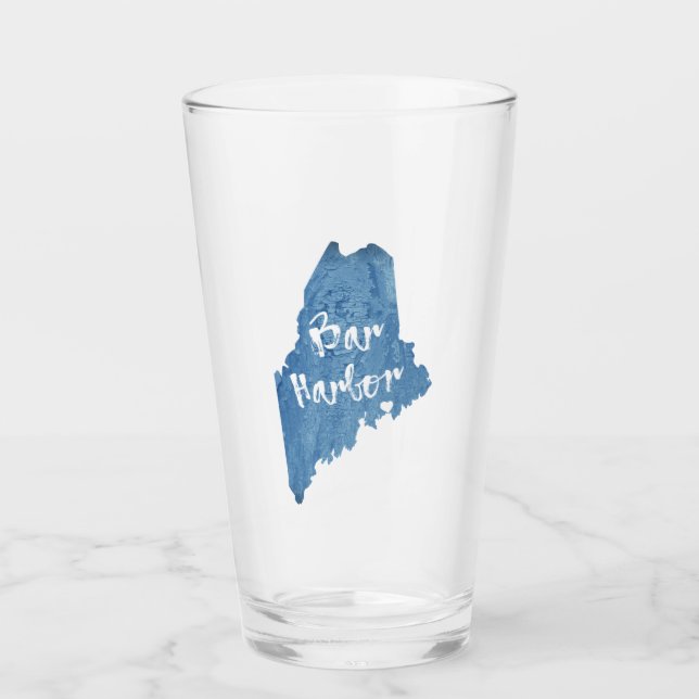 Bar Harbor Maine Wood Grain Glas (Vorderseite)