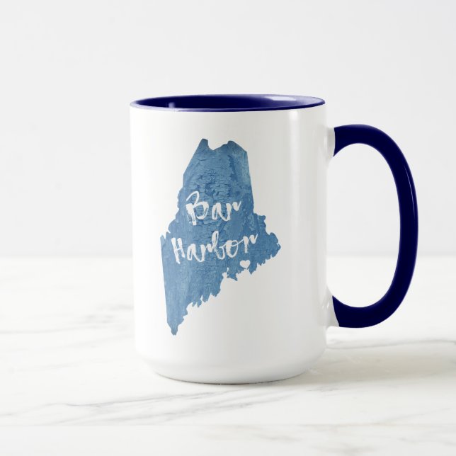Bar Harbor Maine Wood Grain Tasse (Rechts)