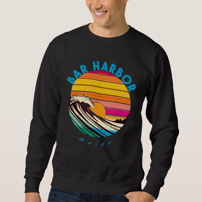 Bar Harbor Retro 1980s Beach Style Maine Sweatshirt (Vorderseite)